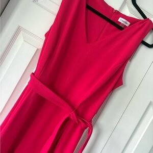 Calvin Klein Pink V-Neck Sleeveless Jumpsuit